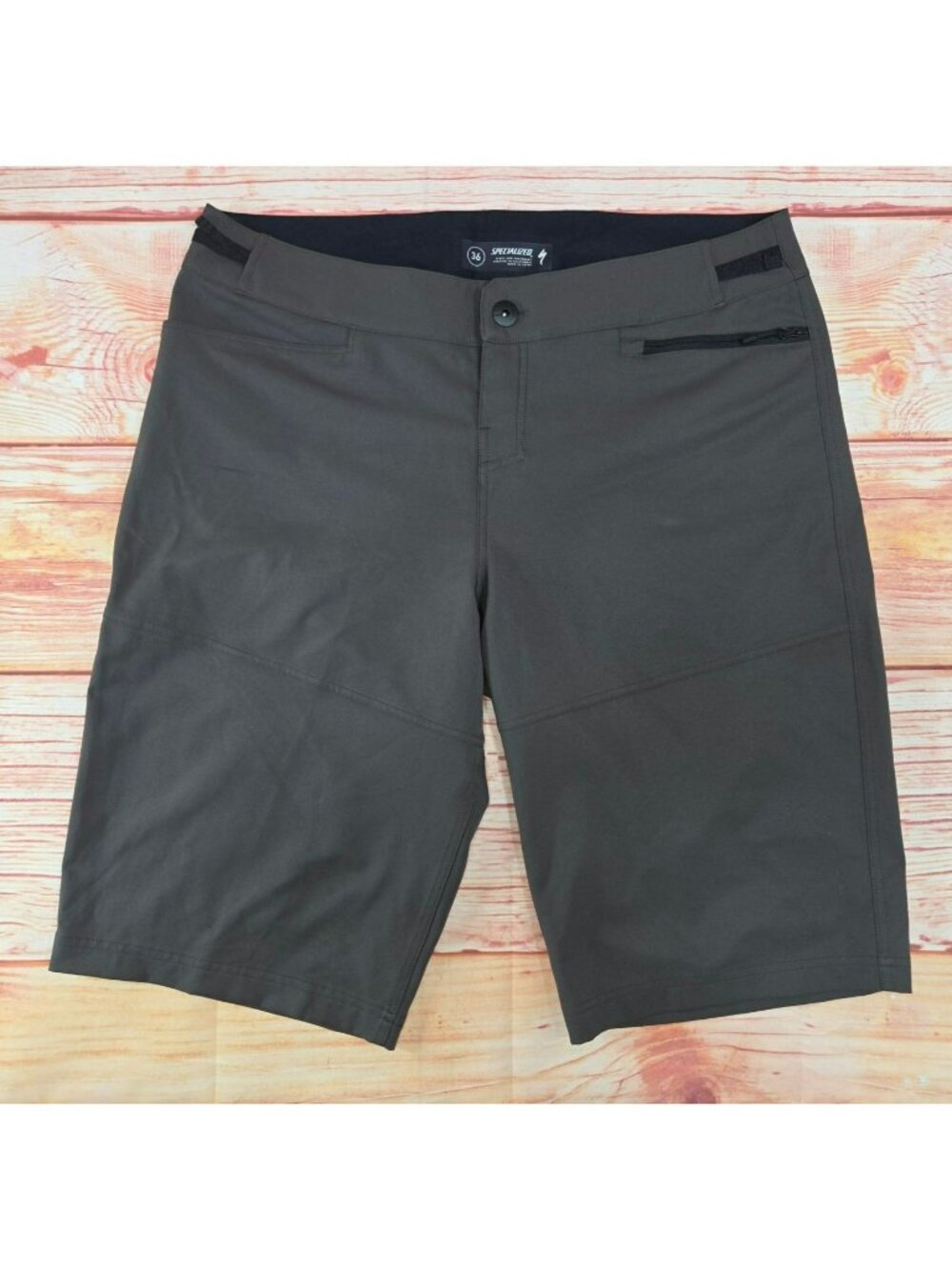 Specialized Mens 36 Gray Mountain Bike Shorts Lightweight Adjustable Waist